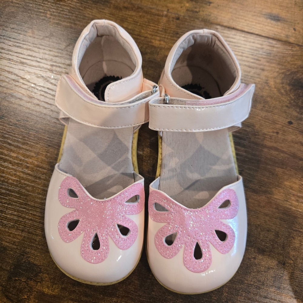 Livie & Luca Pink Patent Leather Butterfly Sandals Girls Size 13 090216